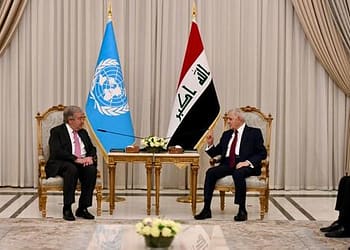 قبيل القمة العربية، الأمين العام يلتقي الرئيس العراقي ويعقد محادثات حول قضايا المنطقة